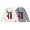 Mens Street Style Fleece Knit Sweater Loose Fit Round Neck Long Sleeve Casual Winter Top
