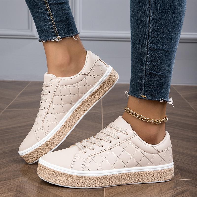 Fashion 2025 Women Sneakers Thick-soled Shoes  New Autumn Solid Color Lace Up Sport Shoes Outdoor Casual Women Sneakers Zapatos De Mujer