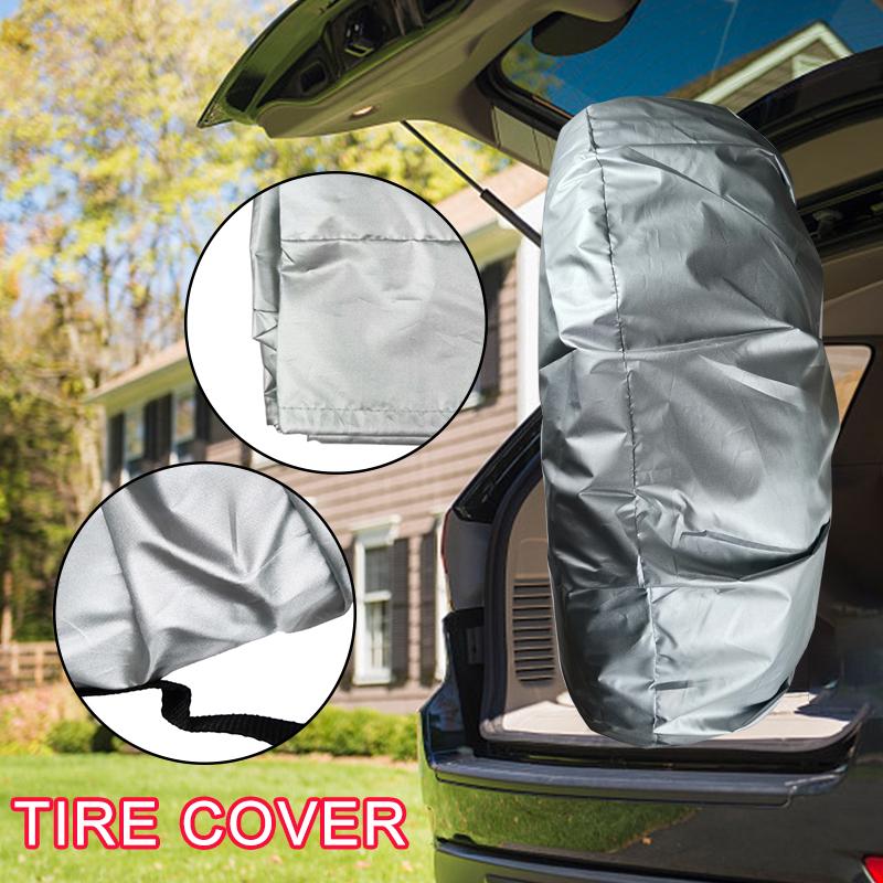 1Pcs Car Spare Tire Cover Case 190T Silver Coated Cloth Auto Wheel Tires Storage Bags Covers Dust-proof Protector Accessories