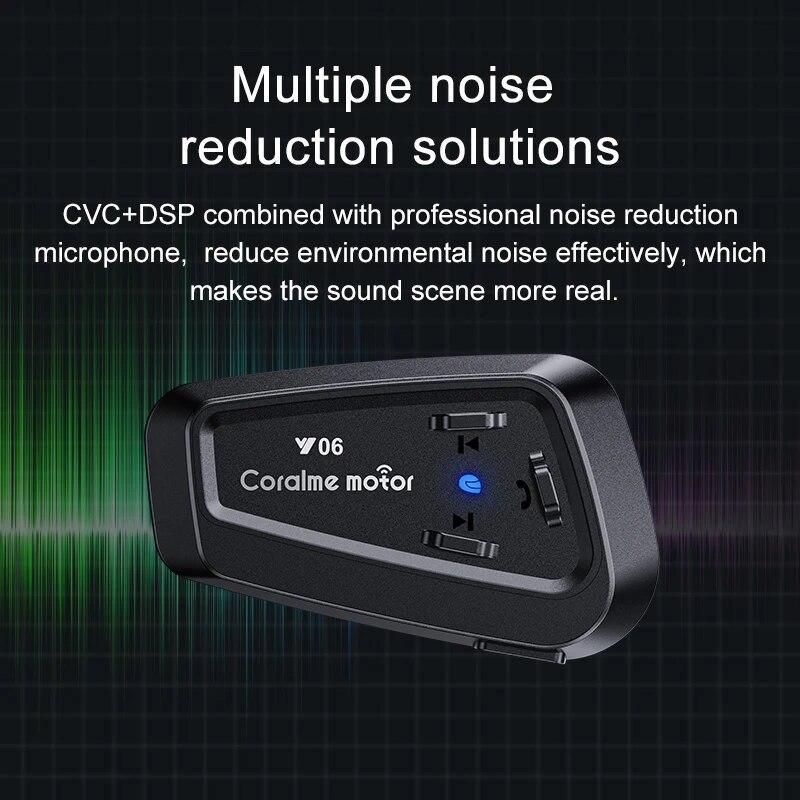 Y06 Motorcycle Helmet Bluetooth Headset IPX6 Waterproof Noise Reduction Small and Exquisite Integrating All Major Functions