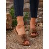 Women's Shoes Spring and Summer Wedge Heels Open-toe Flip-flops and Flip-flops
