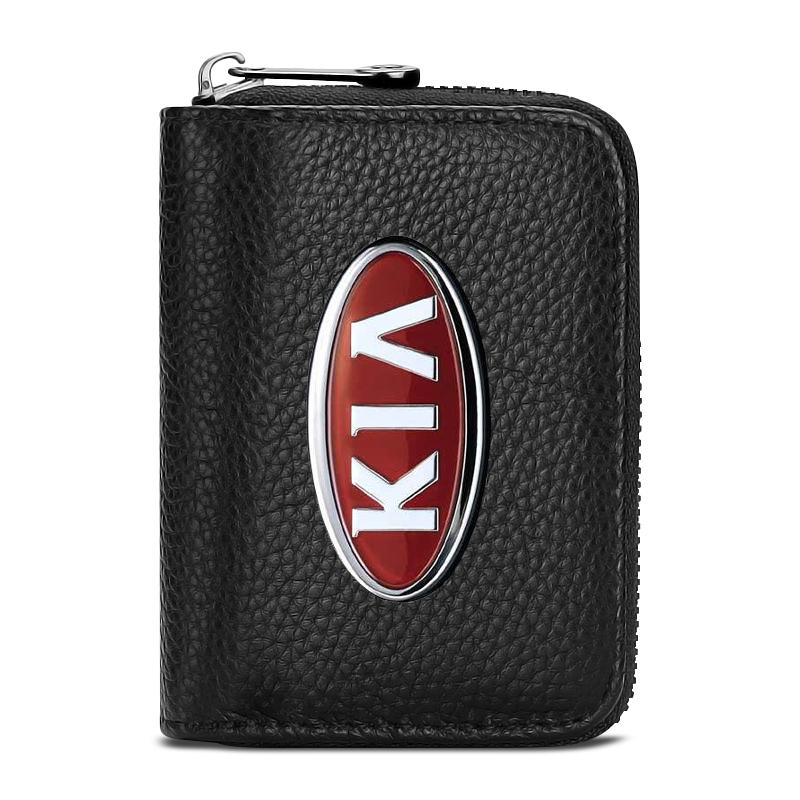 1pcs Fashion Leather Car Driver's License ID Card Bank Card Wallet Car Styling For Kia Rio Ceed Sportage Cerato Soul Sorento K2 K5 Flip Car Accessorie