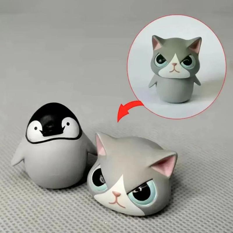 

6 животных, замаскированных под кошек: кошки, одетые в головные уборы, сиба-ину, морская свинка, креативные пейзажные фигурки, сделанные вручную