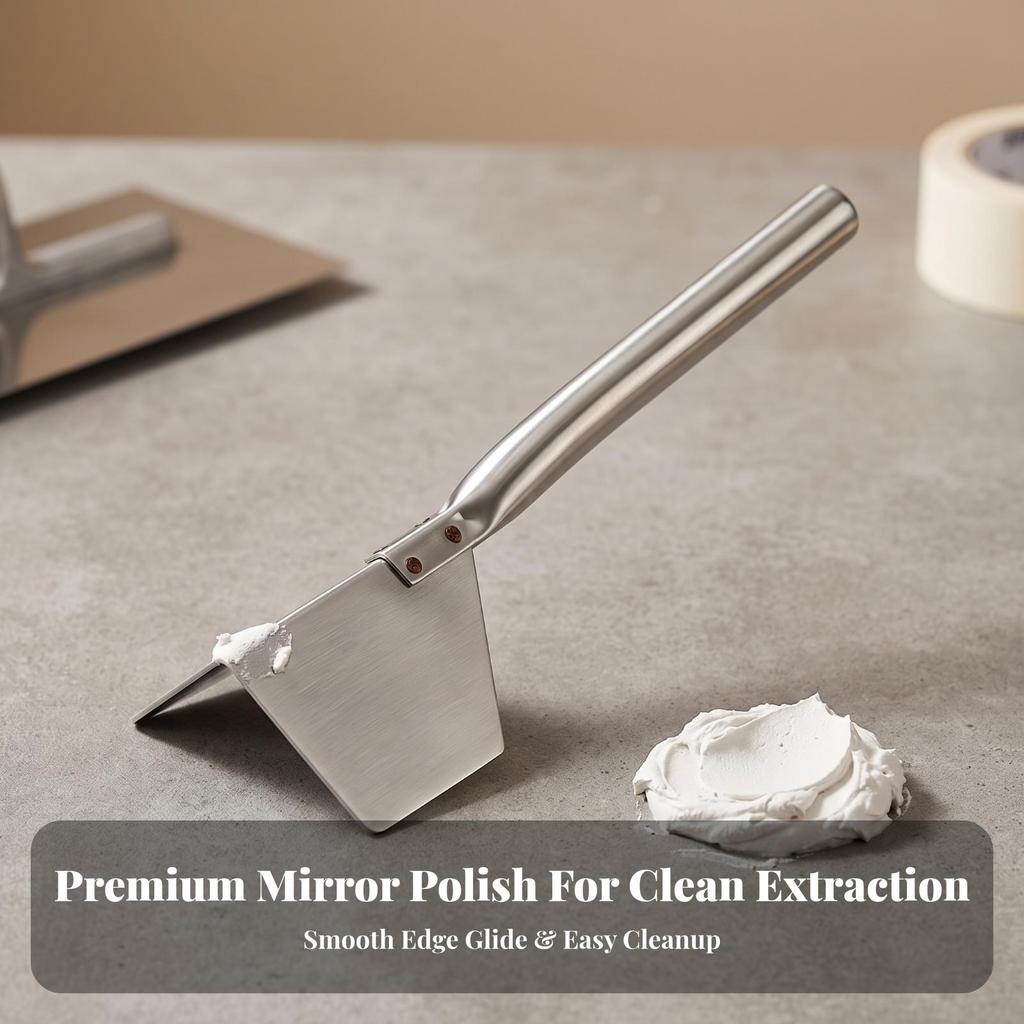 Corner Finishing Tool with Hanging Loop | Stainless Steel Build, Smooth Metal Handle, for Home