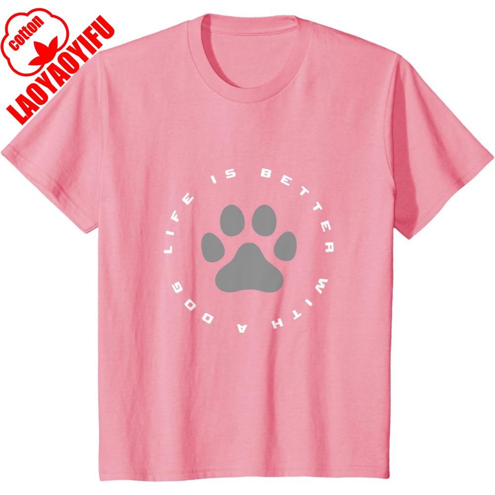 Dog Paw Print T-Shirt Summer Breathable Camisetas Nostalgia Retro Street Fashion Tops Fit Sweatshirt for Daily Wear