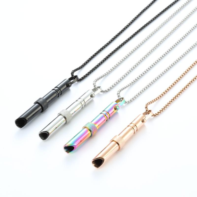 Stress Relief Mindful Necklace Calm Harmony Anti-Smoking Necklace Stainless Steel Mindful Breathing Necklace