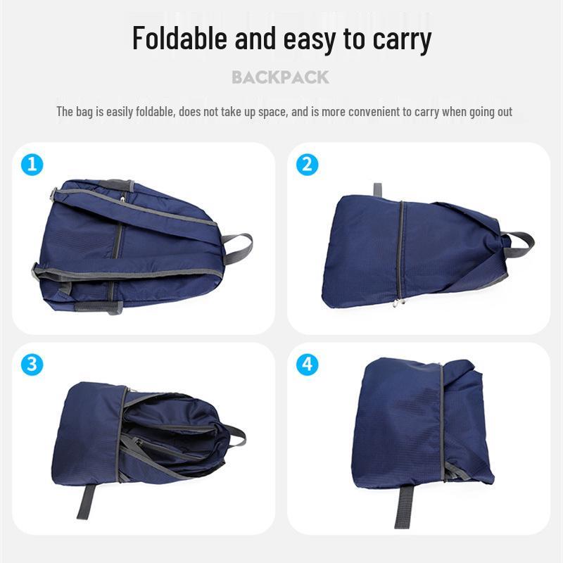 Ultralight Portable Outdoor Folding Backpack with Logo Print