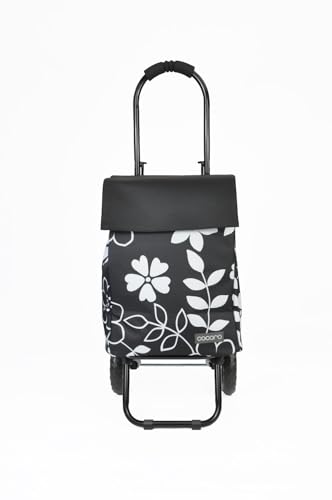 Rep cocoro Shopping Cart, 22L, Flower Black, with Flap & Cooler Function, and Bag-in-Bag