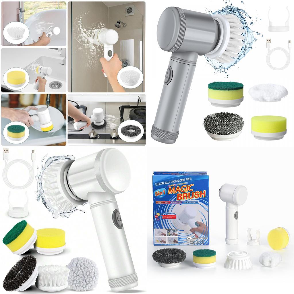 Compact Electric Cleaning Brush Designed For Efficient Cleaning In Kitchen And Bathroom