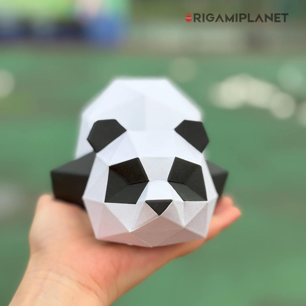 ORIGAMIPLANET Zestaw do tworzenia modeli 3D z papieru origami Panda Zabawa DIY Model zwierzęcia Panda 3D do ręcznego wykonania dla nastolatków Łatwa Figurka zwierzęcia Rzeźba Zestaw prezentowy dla