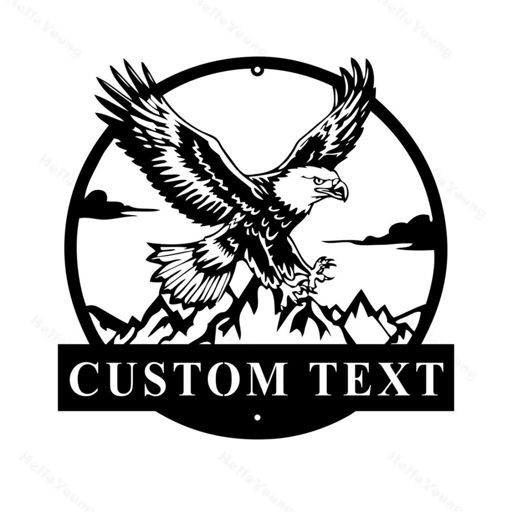 Custom Personalized Eagle Metal Wall Art, Home Lakehouse Decor Hot Sale