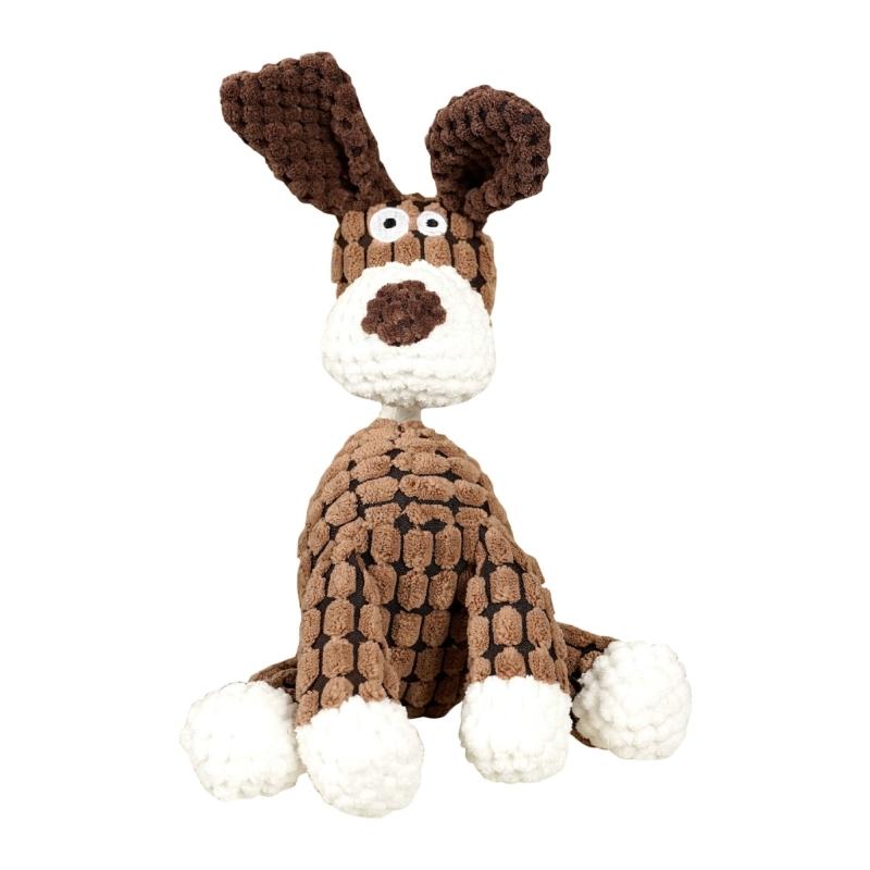 Multifunctional Interactive Dog Toy Plush Donkey Shape Teething Plush Toy Teeth Chewer Game Dental Care