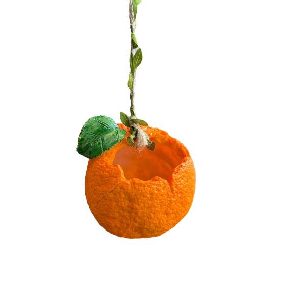 

Fruit Hanging Planter Cute Small Fruit Shaped Resin Plant Pot with Hemp Rope for Kitchen Balcony Patio Garden Decor A