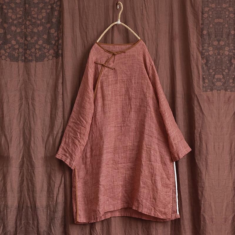 

Johnature женские винтажные рубашки топы на пуговицах однотонные блузки весенние мягкие женские рубашки на пуговицах в китайском стиле One Size оранжевый