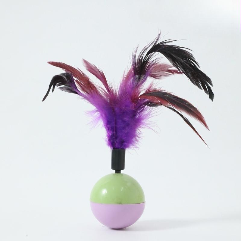 

Interactive Cat Toy Tumbler Fun Teasing Kitten Toy self high Scratching Ball Durable Bite Cat Teasing Toy Accessories фиолетовый