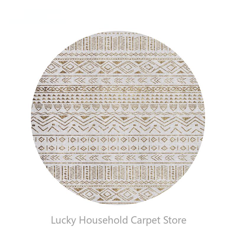 Morocco Round Carpet Lounge Chair Area Rug Soft Non-slip Light Color Living Room Decoration Carpets Washable Cloakroom Floor Mat