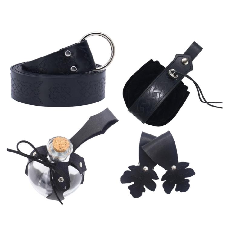 1 Set Medieval Renaissance Costume Set Belt Potion Bottle Mug Holder Skirt Hikes Halloween Renaissance Accessories