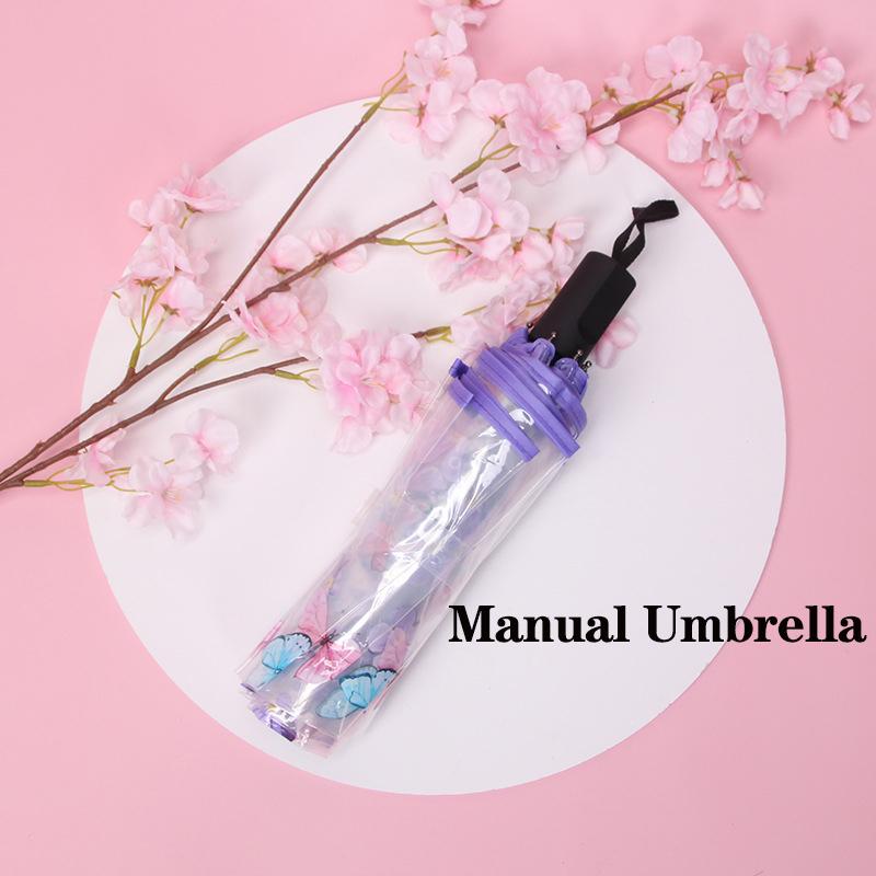 

Автоматический зонт Прозрачный зонт Утолщенный и прочный Дождь и ветер Путешествия Портативный Складной Автоматический зонт Подарки