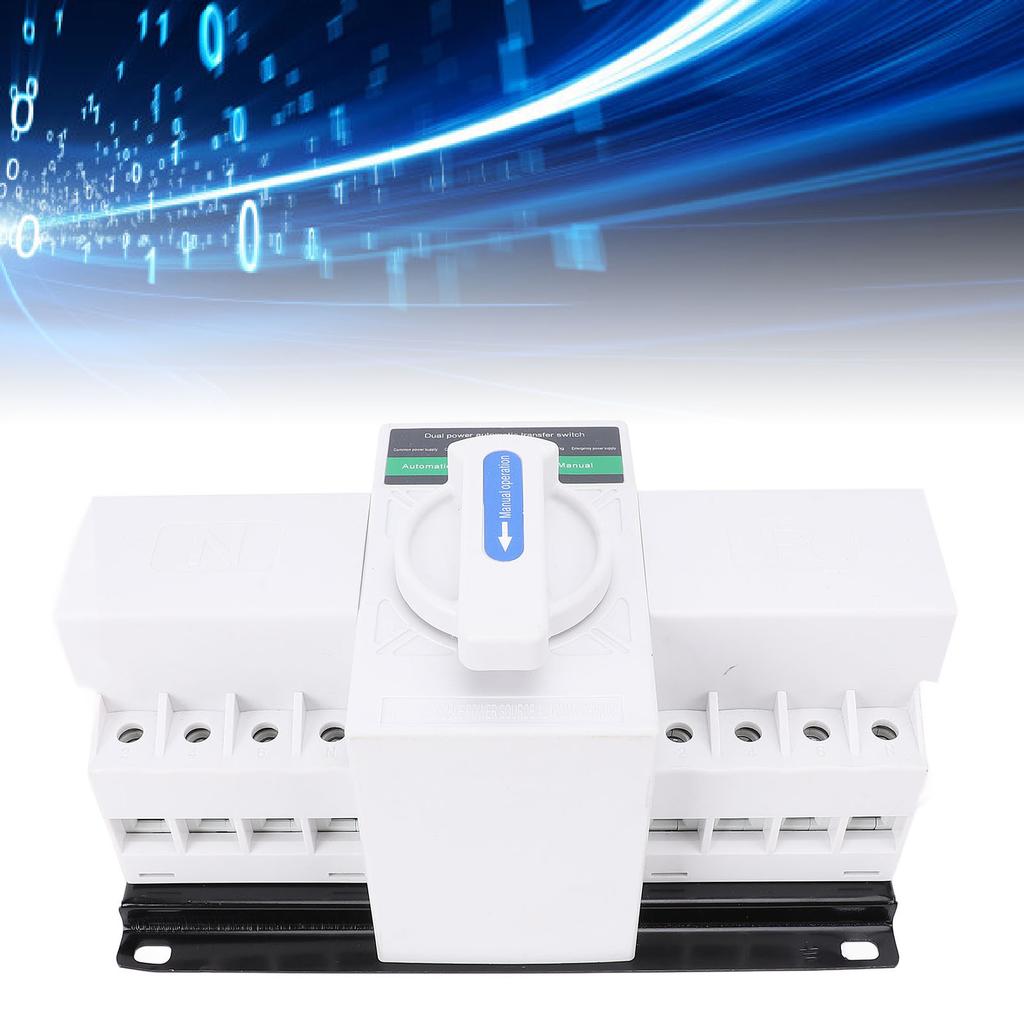 Double Power Automatic Transfer   AC400V ATS 4P 63A Generator Changeover   Manual Transfer   for Home Flame Retardant PC Material