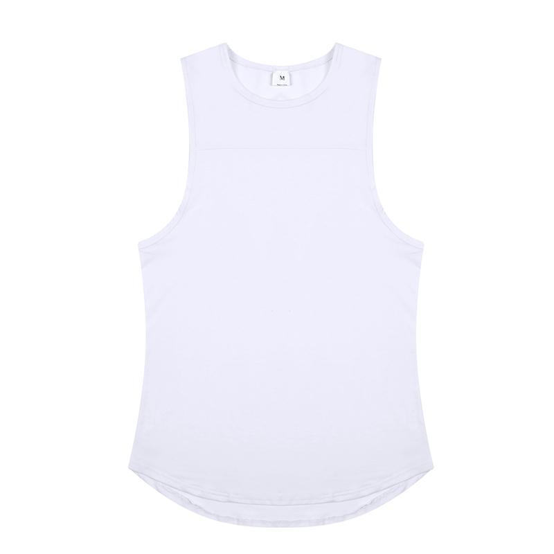 

Plain Gym Fitness Muscle Tank Tops Summer Running Sport Vests Mens Bodybuilding Sleeveless T-shirts Cotton Breathable Clothing XXL білий