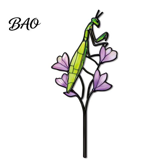Colorful Yard Stakes Planter Insert Stake, Double-Sided, Flower Pot Decor Metal Garden Decorative Insect Animal Stake for Plant Pots Bed Decoration