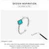 BAMOER 925 Sterling Silver Delicate Turquoise Twist Pattern Adjustable Ring for Women Fine Jewelry