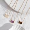 Handmade Semi Stone Choker Natural Stone Square Pendant Fashion Raw Gemstone Necklace  Yoga