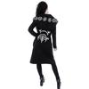 Kadın Trençkotlar Gotik Punk Mont Ay Desen Baskı Uzun Kollu Uzun Hırka