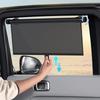 Retractable Car Side Window Sunshade Uv Blocking Roller Curtain Mesh Pvc Sun Protection Cover Summer Car Travel Accessory