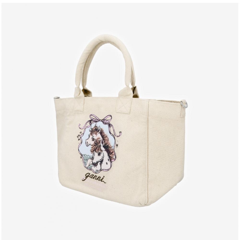 Ganni Pony Logo Easy Small Shopper Bag Shoulder Bag C2080028