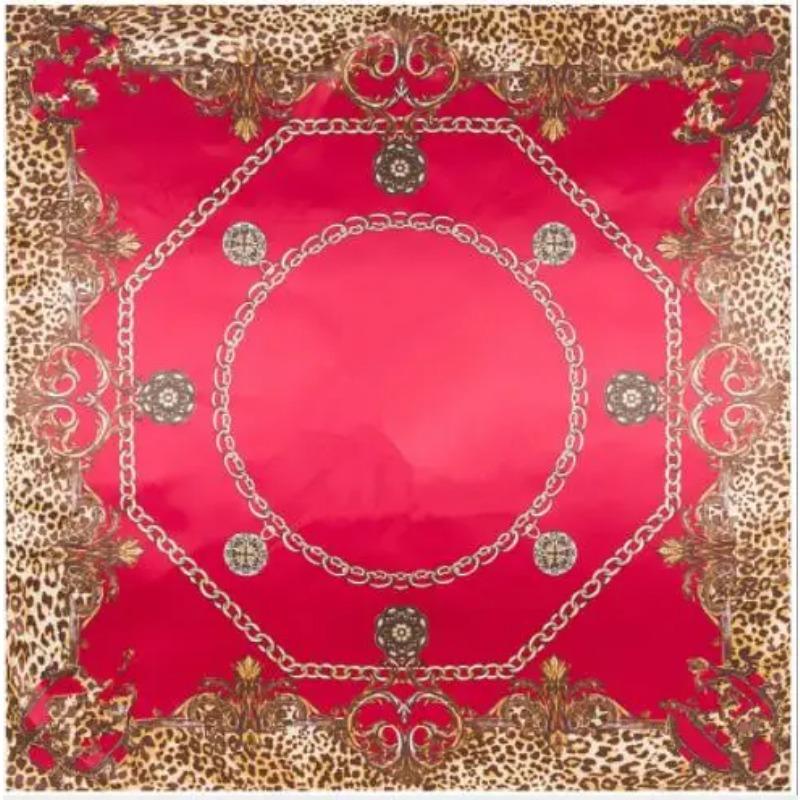 90x90cm Square Scarf Fashion Scarves For Women Leopard Printed Silk Scarf Female Shawl Bandana For Head Hijab Scarfs For Ladies
