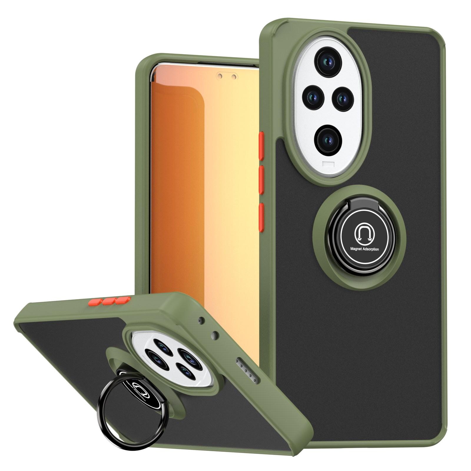 

New Shockproof Rotatable Bracket Case for Honor 200 Pro Metal Ring Magnetic Car Holder Cover For Honor 200 Pro зелений