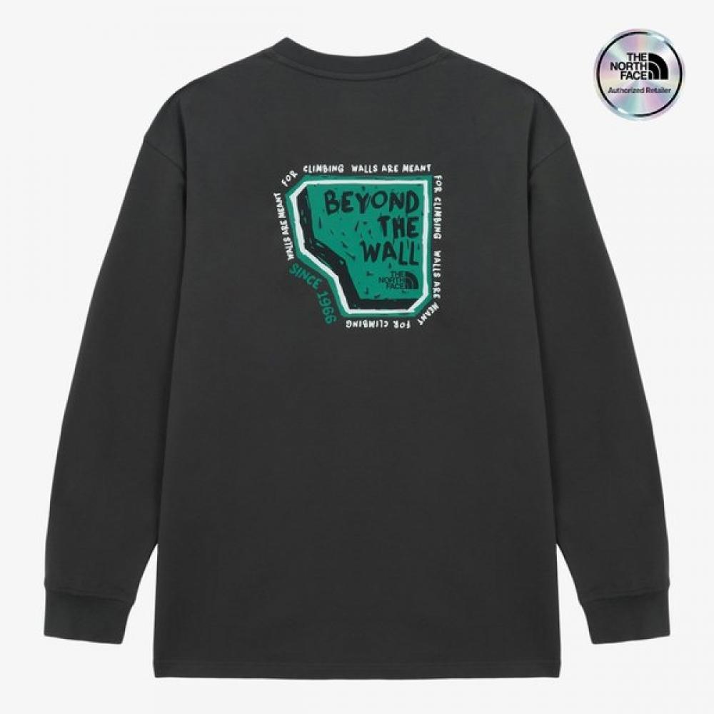 The North Face Men S overSized Long Sleeve Tee nt7tS00a Charcoal CHARCOAL/085