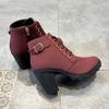 Large size spring and autumn new thick heel high heel Martin boots women's strap belt buckle ankle short boots