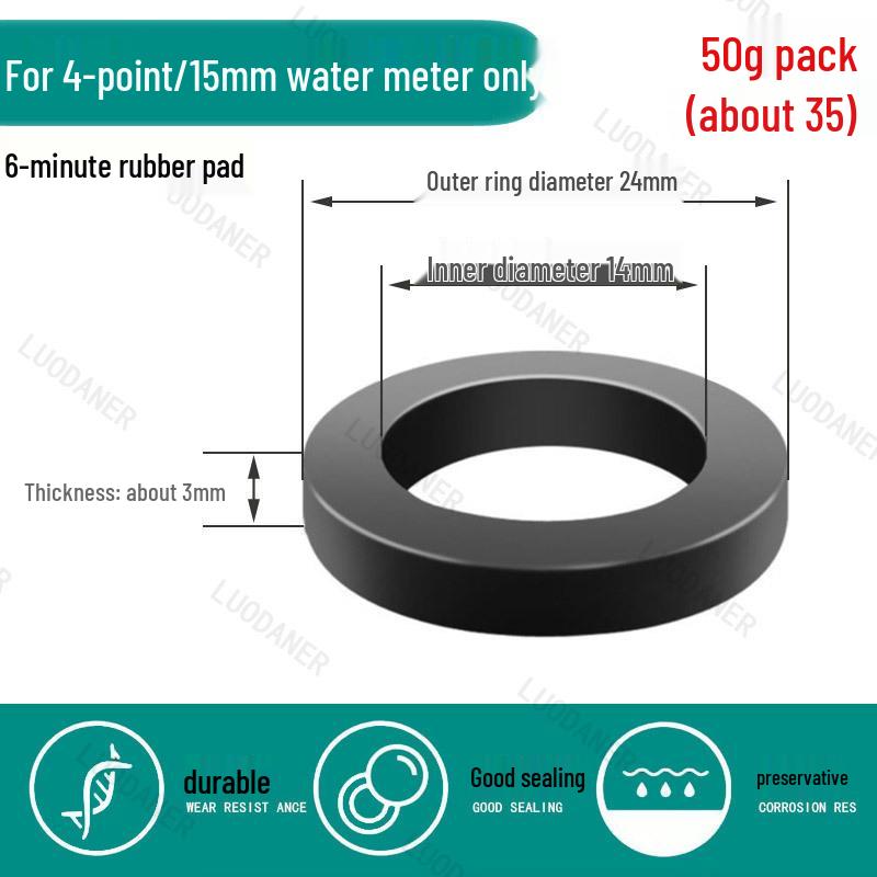 High-Temperature Resistant Silicone Gasket for DN15/20/25 Water Meter Connection (4/6 Points)