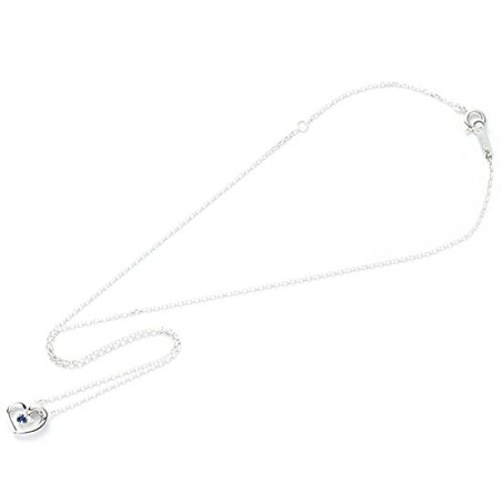 Gift Wrapped Open Heart Pendant Necklace with September Birthstone and Sapphire [Set] 4℃ Women's (Product Number 111614121815)