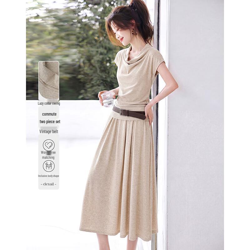 

Women s Elegant Summer Drape Neck Set M