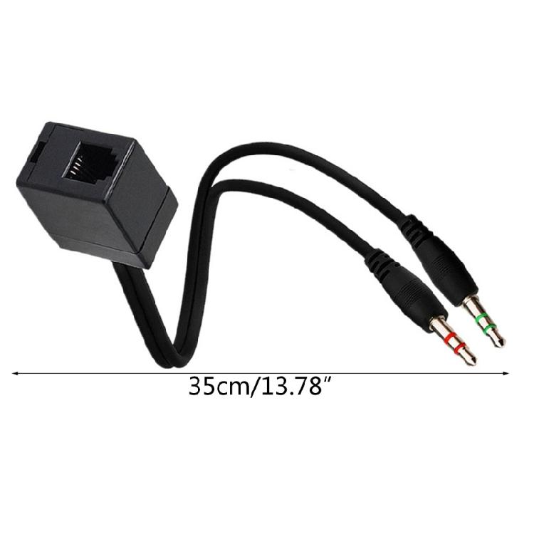 Female RJ9 to Male 3.5mm Plug Headset Adapter Telephone Headphone Adapter