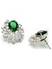 Women's Green American Diamond Stud Earrings, Metal, Cubic Zirconia