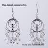 Bohemian Gothic Silver Moon Star Pendant Earrings