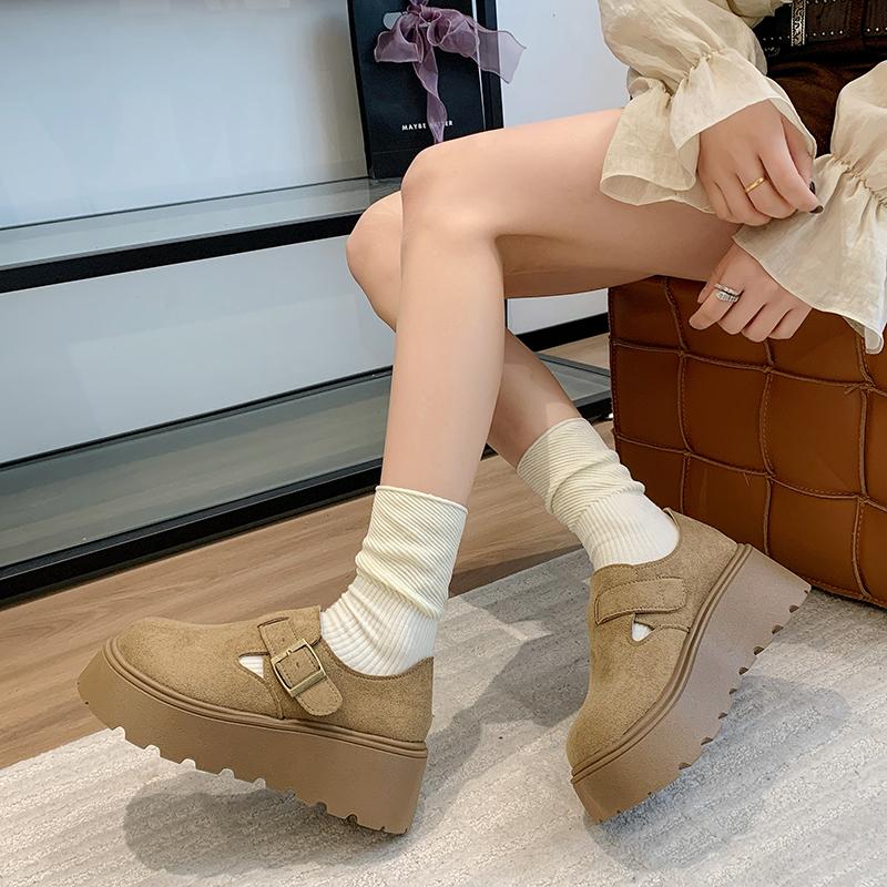 Trifle Platform Women 2026 New Spring Small Tall Single Shoes Slip-on Casual Loafers