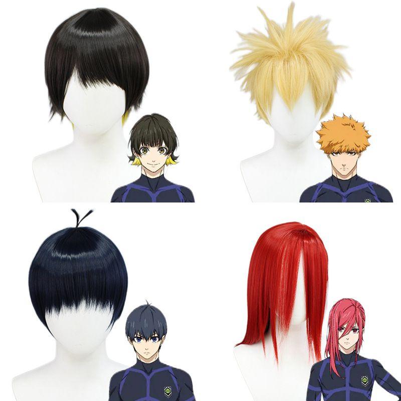 Blue Lock Cosplay Wig Heat Resistant Anime Football Character Hairpiece