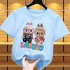 New Labubu Children's T-shirt Scarf LABUBU and Skirt LABUBU Pattern Girl Round Neck Short Sleeve Casual Versatile Clothing