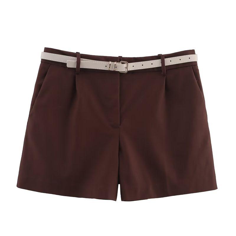 

Kaslead Новое поступление Женская одежда Модный стиль Модный Универсальный Подходящий Ремень Повседневные Шорты 8372104 Brown L