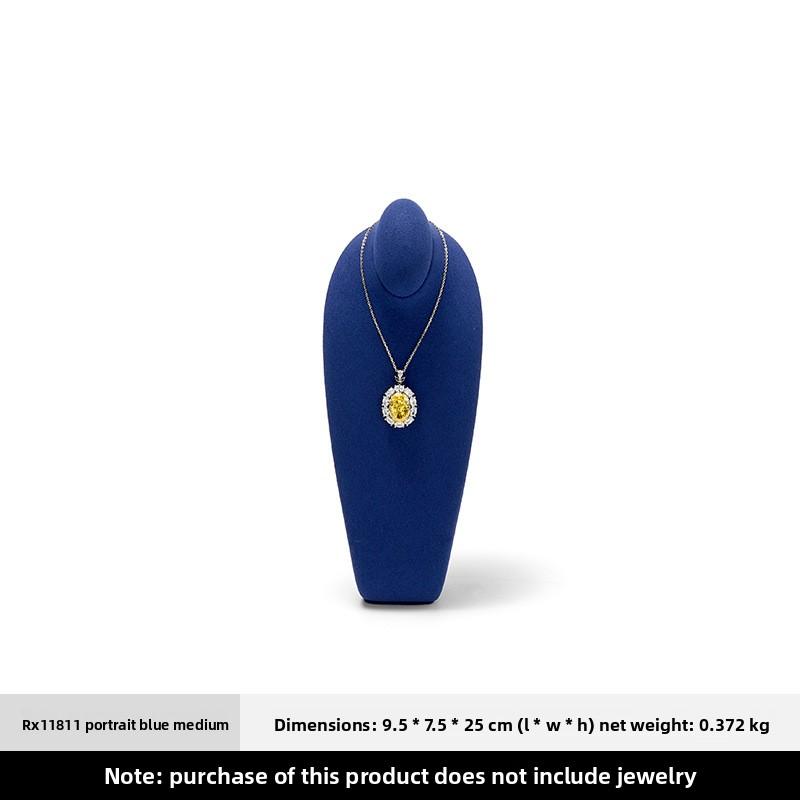 Microfiber Necklace Display Bust Mannequin Neck Jewelry Stand for Retail Counter Showcase