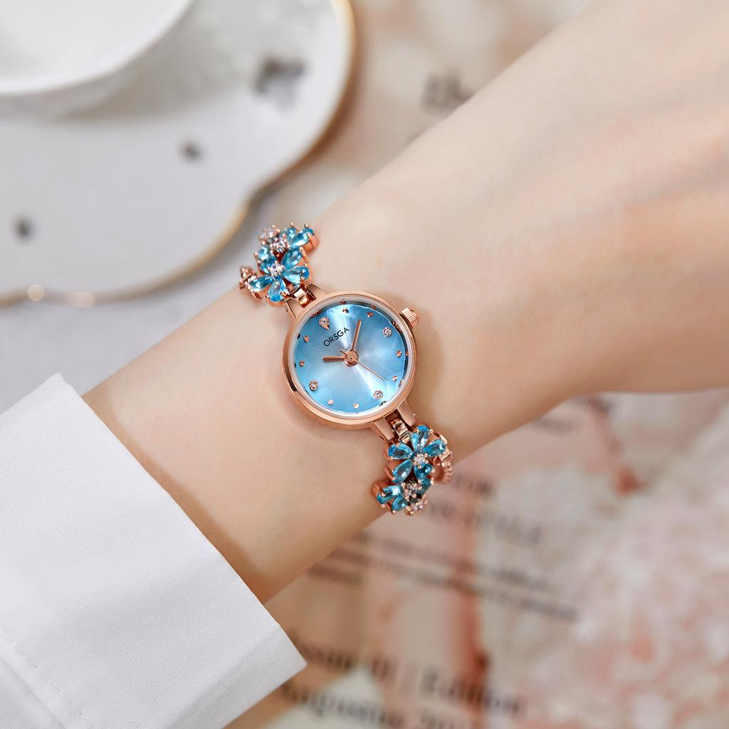 UTHAI Women's Watch Brand Light Luxury Violet Bracelet Chain Wristwatch Green Red Waterproof Ladies Fashion Clock Watches Gift