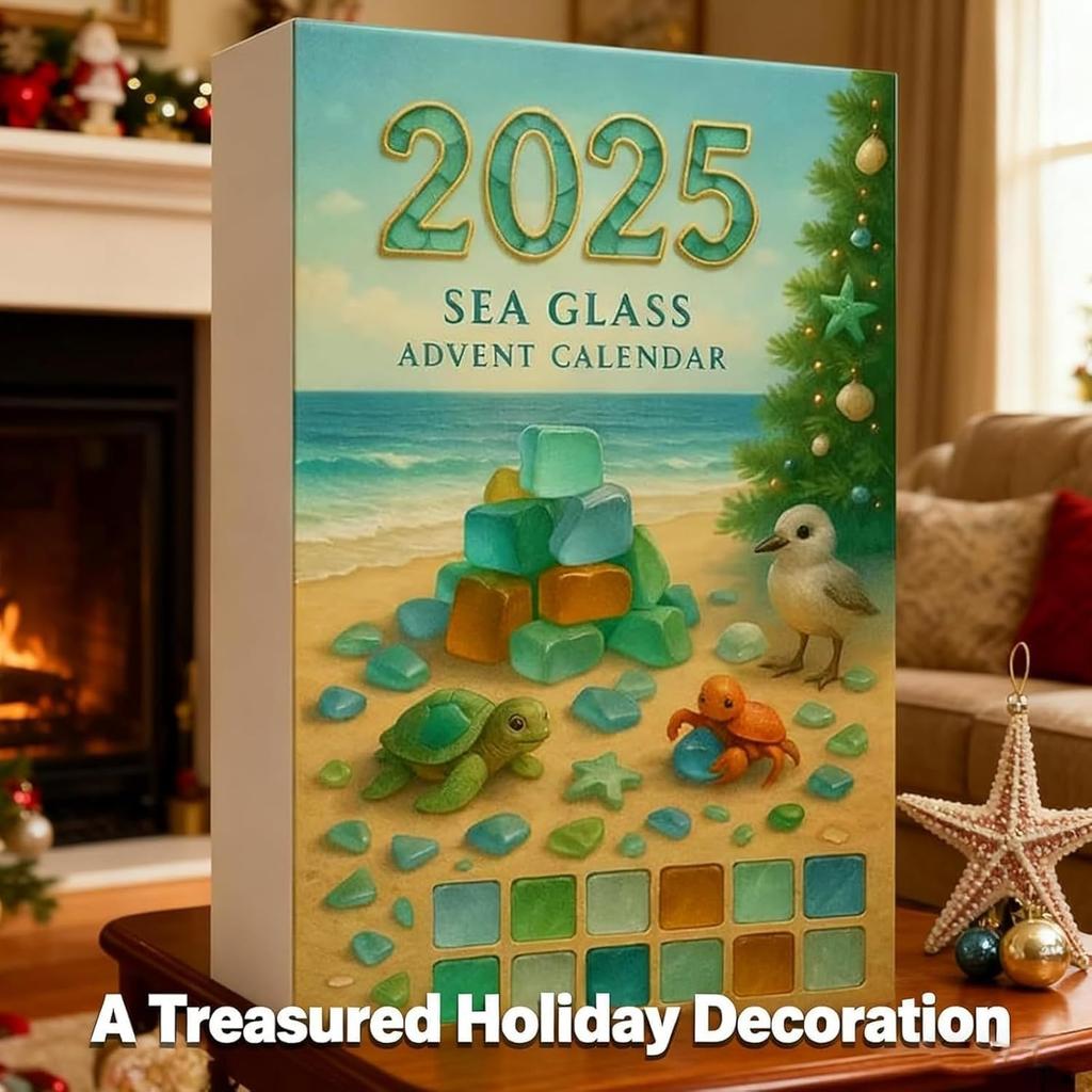 Treibglas-Weihnachtsbaum-Adventskalender, 24 Tage Weihnachts-Countdown-Kalender mit 24 Mini-Treibglas-Weihnachtsbaumschmuck