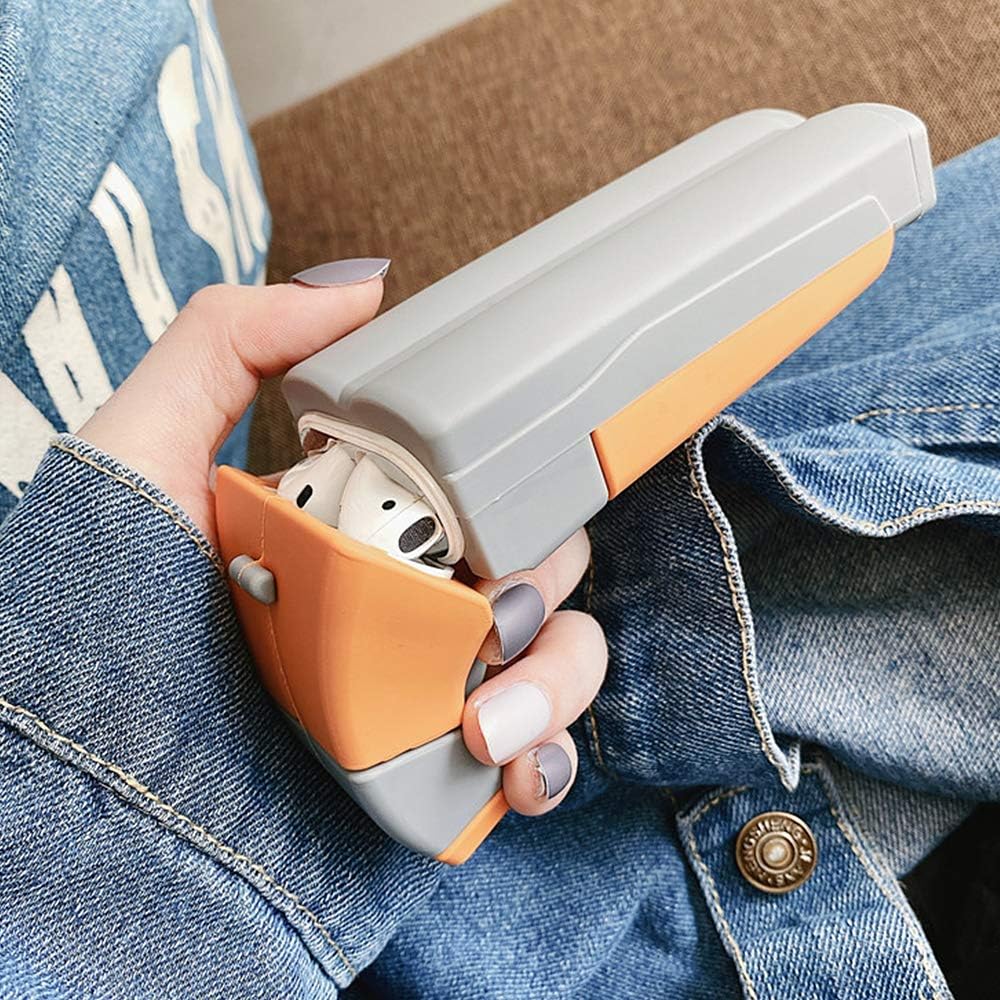 Guppy for AirPods Shotgun Case 3D Cool Funny Mini Gun Pistol Toy Skin Wireless Carrying Cover Case Soft Silicone Rubber Full Protective Shockproof