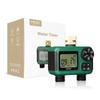 Brass water inlet 2-way irrigation water valve, IP55 waterproof rotary knob button, LCD display, water valve timer