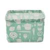 Foldable Storage Basket with Handles Waterproof Large Capacity Cotton Linen Printed